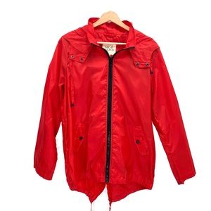 Thread & Supply Red Hooded Windbreaker Lightweight Jacket Size Medium